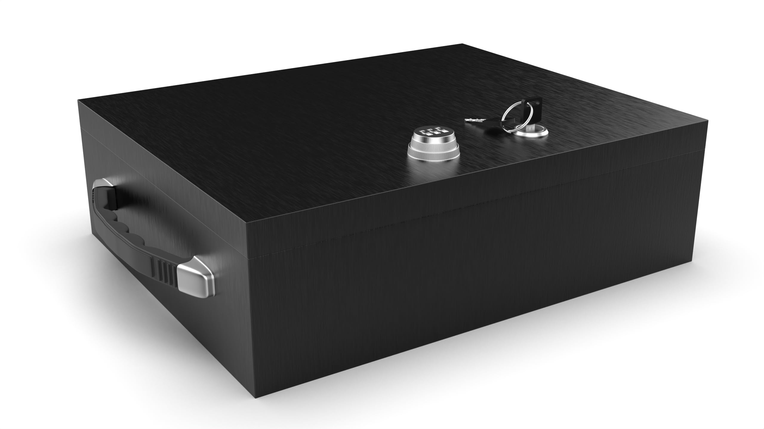 Fireproof Security Box - Dual Combination & Key Lock Safe Chest for Documents, Cash, Jewelry & Valuables | 0.24 Cu Ft Fire Resistant Steel Lockbox (12