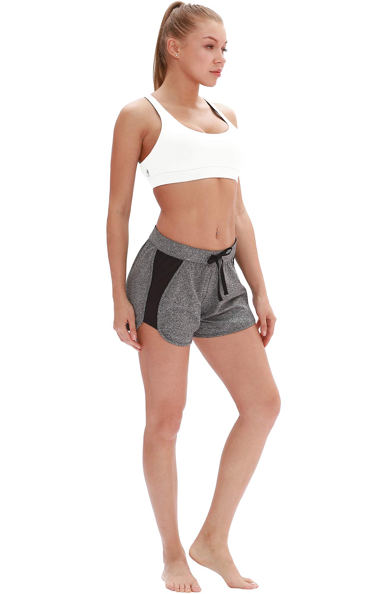 Icyzone Women's Medium Impact Padded Strappy Workout Sports Bra - Running, Yoga, Gym & Fitness Training Support Top