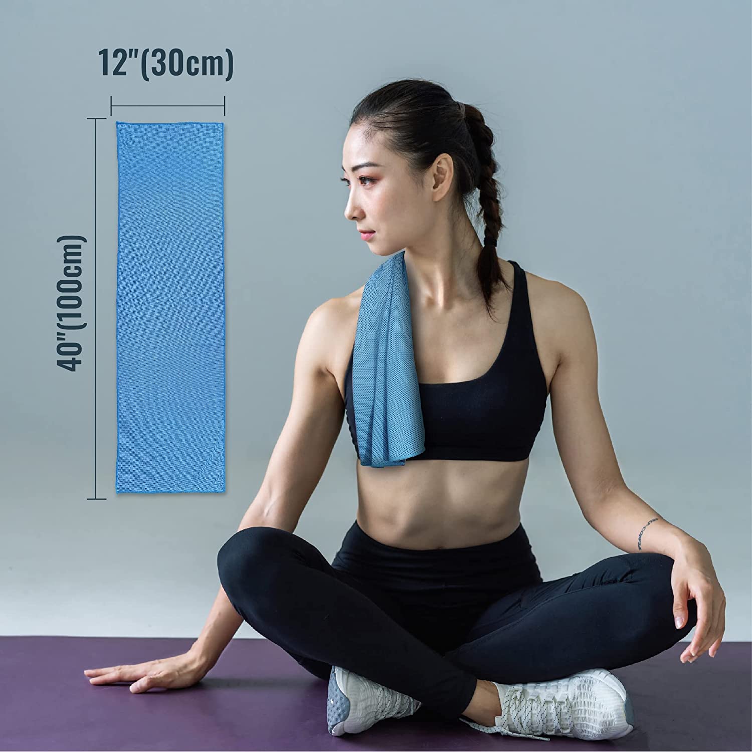 Oicia Cooling Towel Set of 3 - Premium Microfiber Ice Sports Towels for Workout, Yoga & Gym - Quick-Drying, Breathable & Chilly Workout Towels - Perfect for Hot Yoga, Running, Hiking & Outdoor Activities