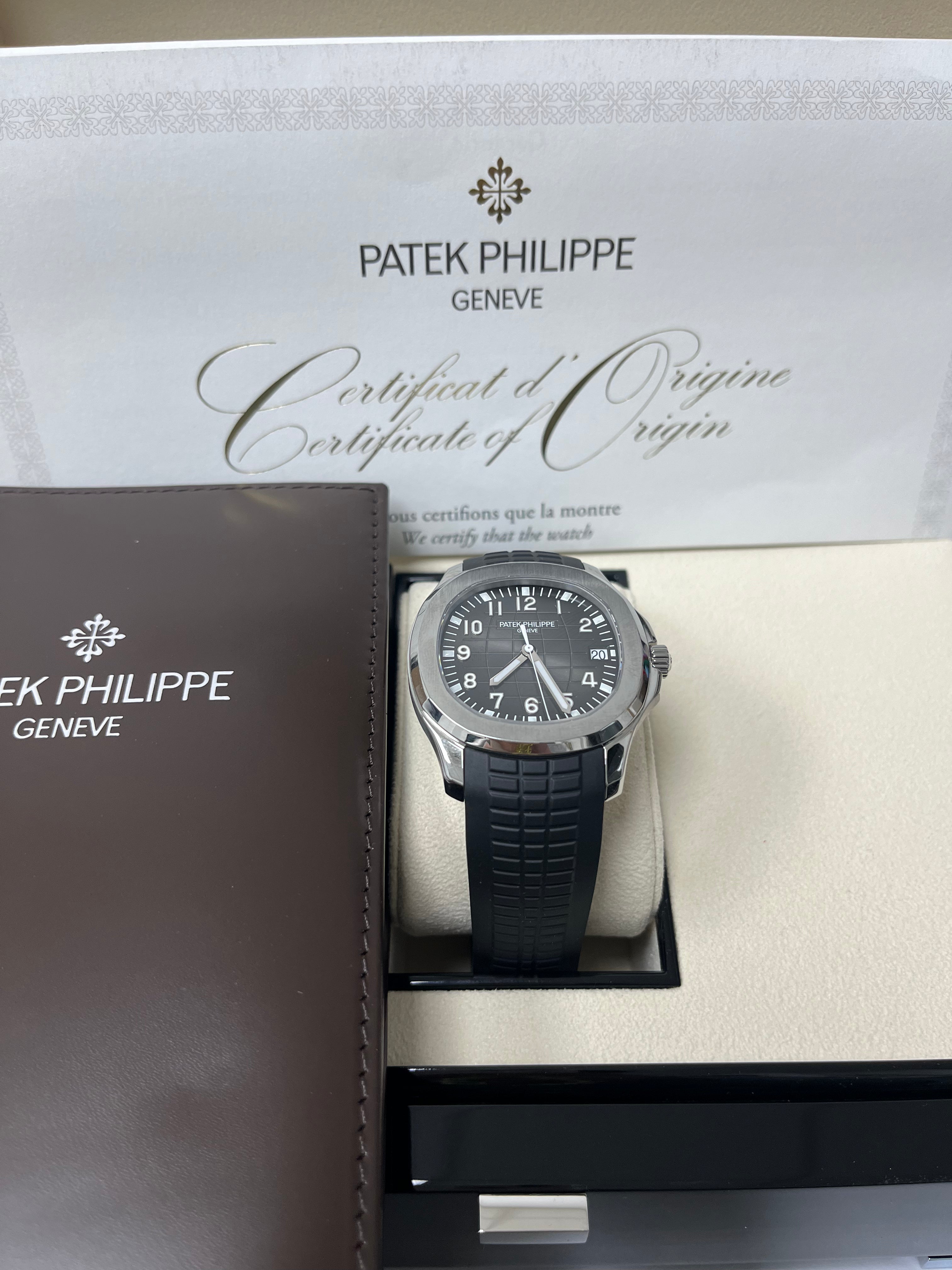 Patek Philippe Aquanaut Stainless Steel Watch with Black Embossed Dial - Ref#5167A-001 - Luxury Sports Watch for Men, Perfect for Business, Formal Events & Everyday Wear