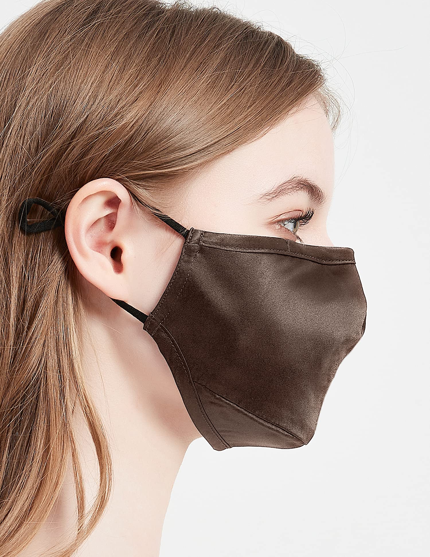 AQUENSO 100% Mulberry Silk Face Mask with Filter Pocket & Nose Wire - Adjustable for Comfort - Perfect for Travel, Sleeping & Skincare Protection