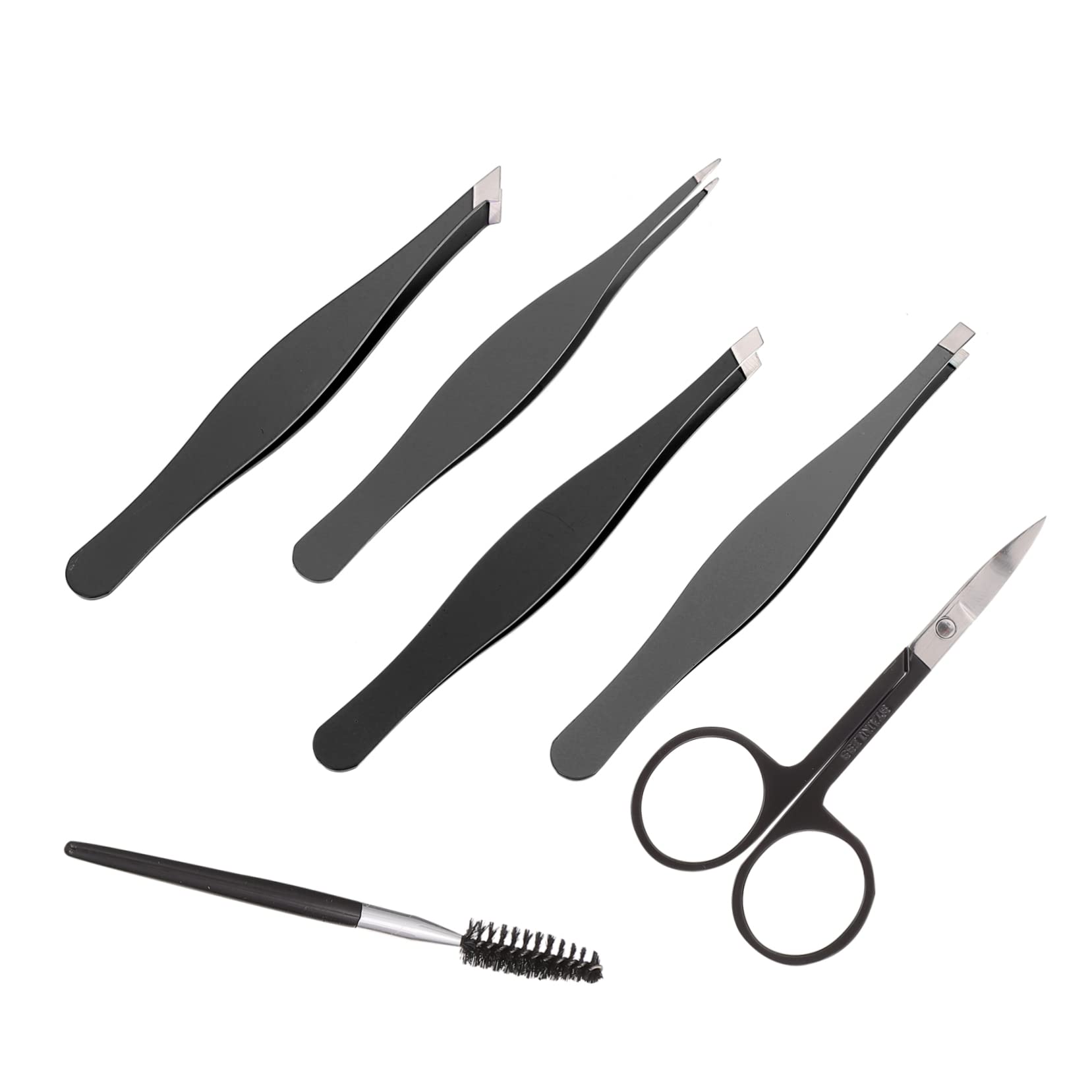 Healeved 6-Piece Eyebrow & Eyelash Grooming Kit - Professional Tweezers, Curler, Brush, Scissors & Face Razor for Precise Shaping | Perfect for Eyebrow Styling, Makeup Application & Facial Hair Trimming at Home or Salon