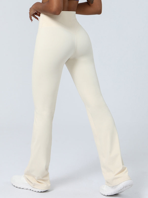 ZASUWA Women's Striped Flare Leggings - High Waisted Yoga Pants for Workout, Running & Casual Wear