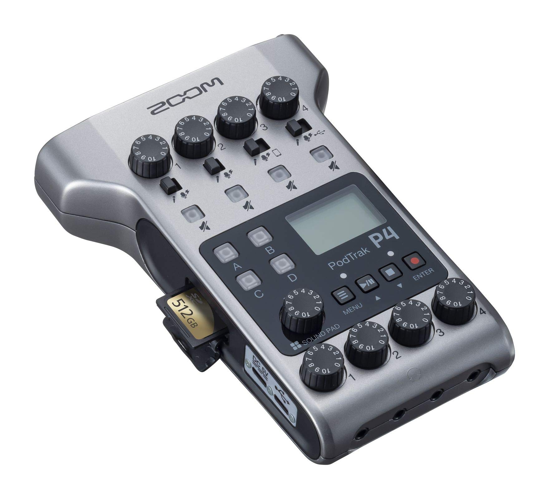 Zoom PodTrak P4 Portable Podcast Recorder & Audio-Technica ATH-M20X Professional Studio Headphones Bundle - Perfect for Podcasting, Voice Recording & Home Studio Setup