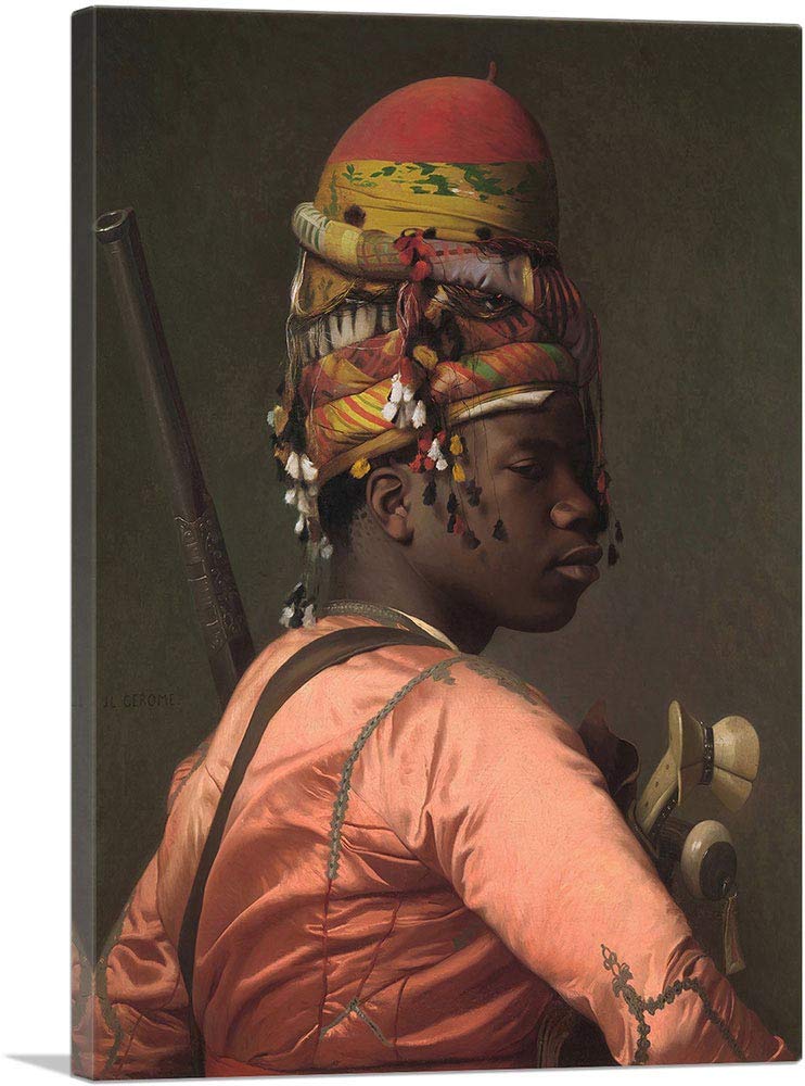 Jean Leon Gerome Bashi-Bazouk 1868 Canvas Art Print - 26x18 Inch Stretched Framed Painting, Giclee Wall Decor for Living Room, Bedroom & Office - Museum Quality Reproduction