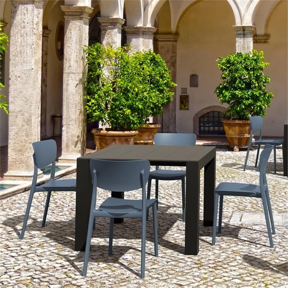 Dark Gray Compamia Monna Outdoor Dining Chairs (Set of 2) - Weather-Resistant Patio Furniture for Garden, Poolside, and Backyard Dining