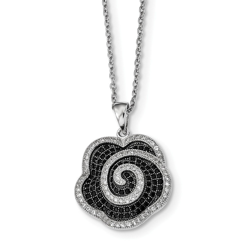 925 Sterling Silver CZ Cubic Zirconia Flower Pendant Necklace for Women - Elegant Jewelry Gift for Birthday, Anniversary & Valentine's Day
