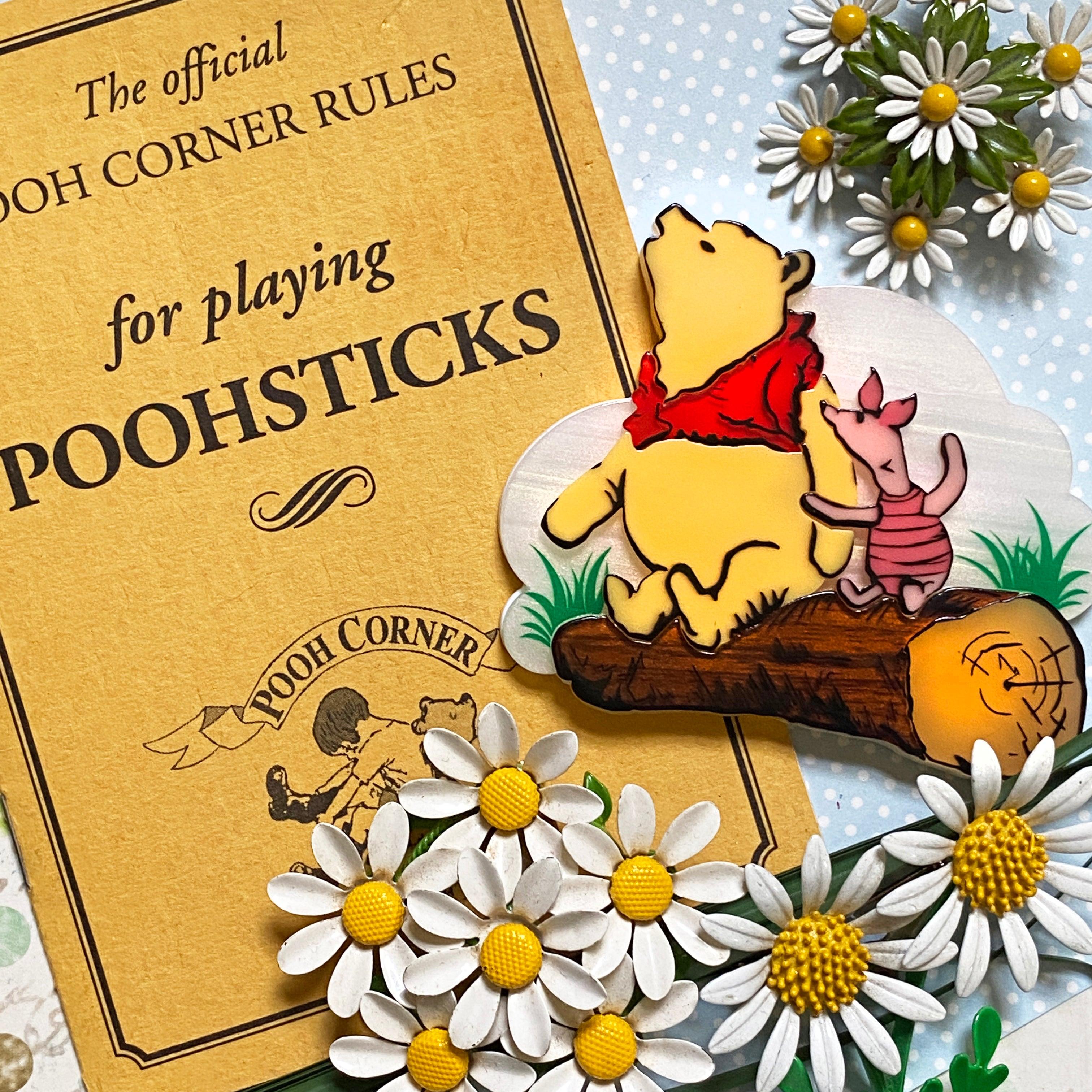 Pooh and Piglet Brooch - Winnie the Pooh Jewelry by Lipstick & Chrome - Perfect for Disney Fans, Collectibles & Gift Giving
