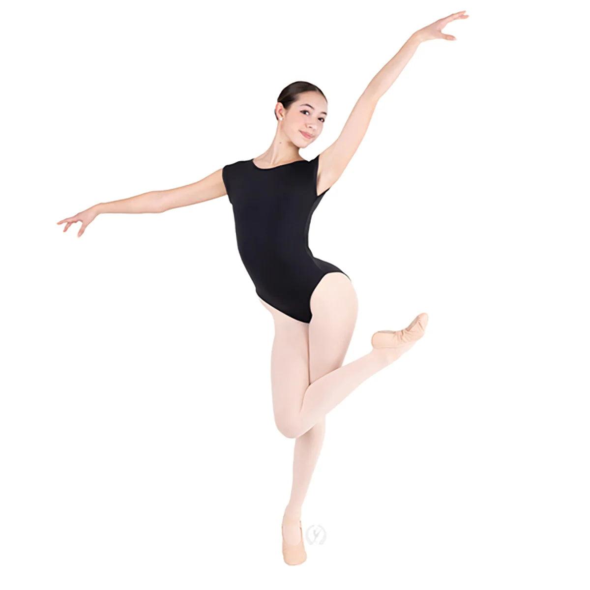 Eurotard Girls Open Back Cap Sleeve Leotard - Ballet Dance Gymnastics Performance Costume for Kids & Toddlers
