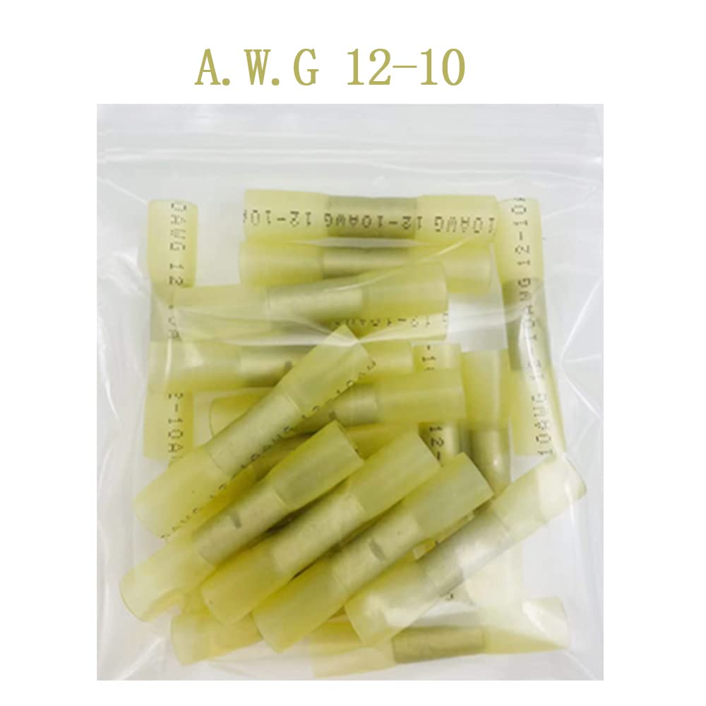 Heat Shrink Butt Connectors - Marine Grade Waterproof Electrical Crimp Connectors with Tinned Copper for Automotive, Boat, Truck & Stereo Wiring - Perfect for Marine, RV and Outdoor Electrical Repairs