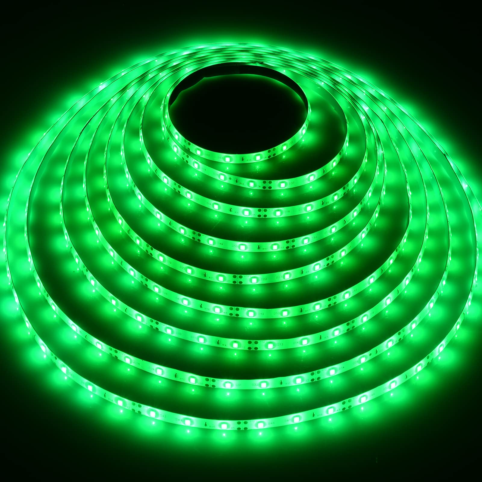 iNextStation 12V Green LED Strip Lights - 16.4ft/5M Flexible Waterproof 300 SMD2835 LED Rope Light - Cuttable LED Tape for Bedroom, Outdoor, Indoor Decor (Power Adapter Not Included) - Perfect for Home Lighting, Party Decor, Christmas Lights, and DIY Projects