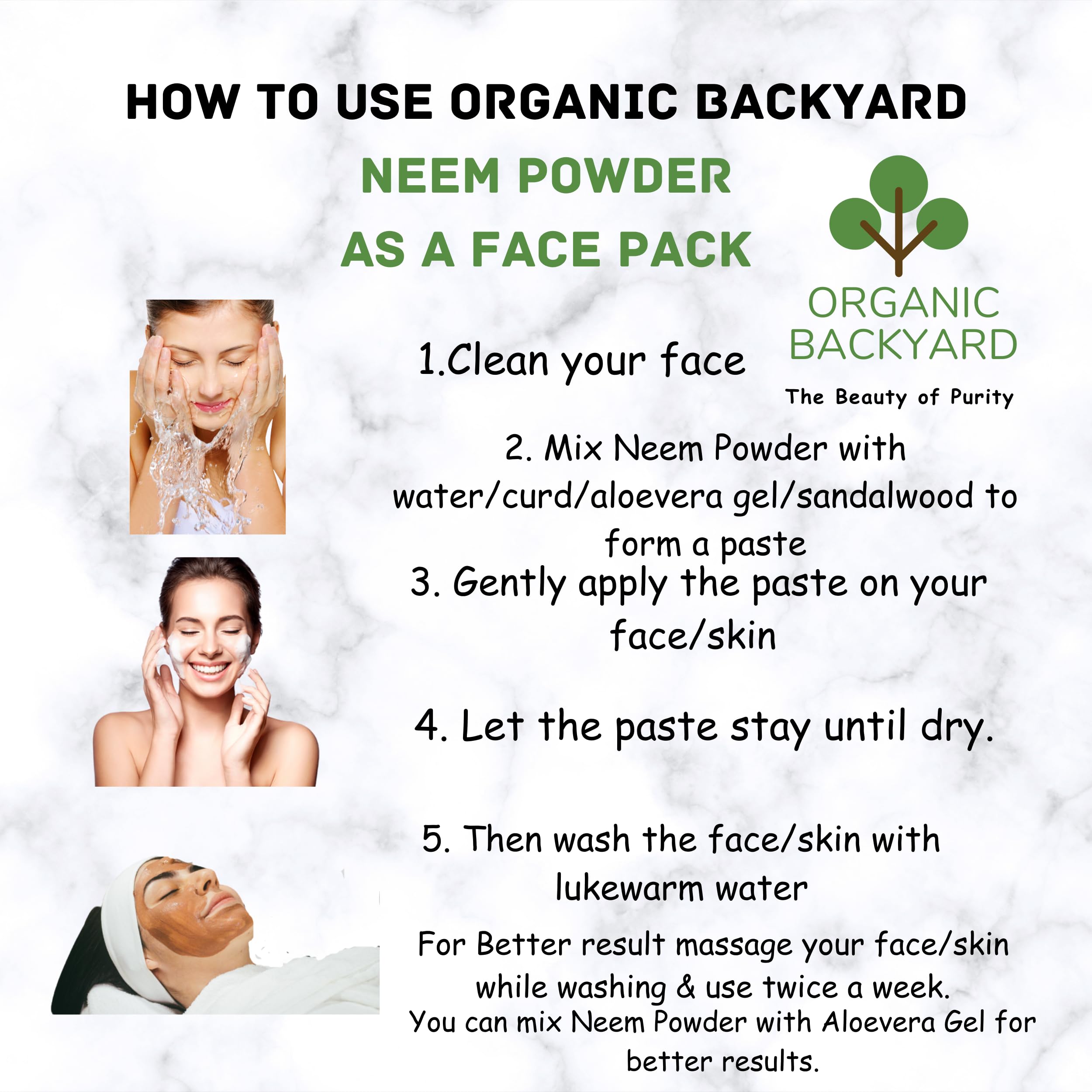 Organic Neem Leaf Powder for Face Care - 100% Natural, Chemical-Free Skincare Solution | Acne Treatment, Dark Spot Remover, Skin Brightening for Daily Beauty Routine