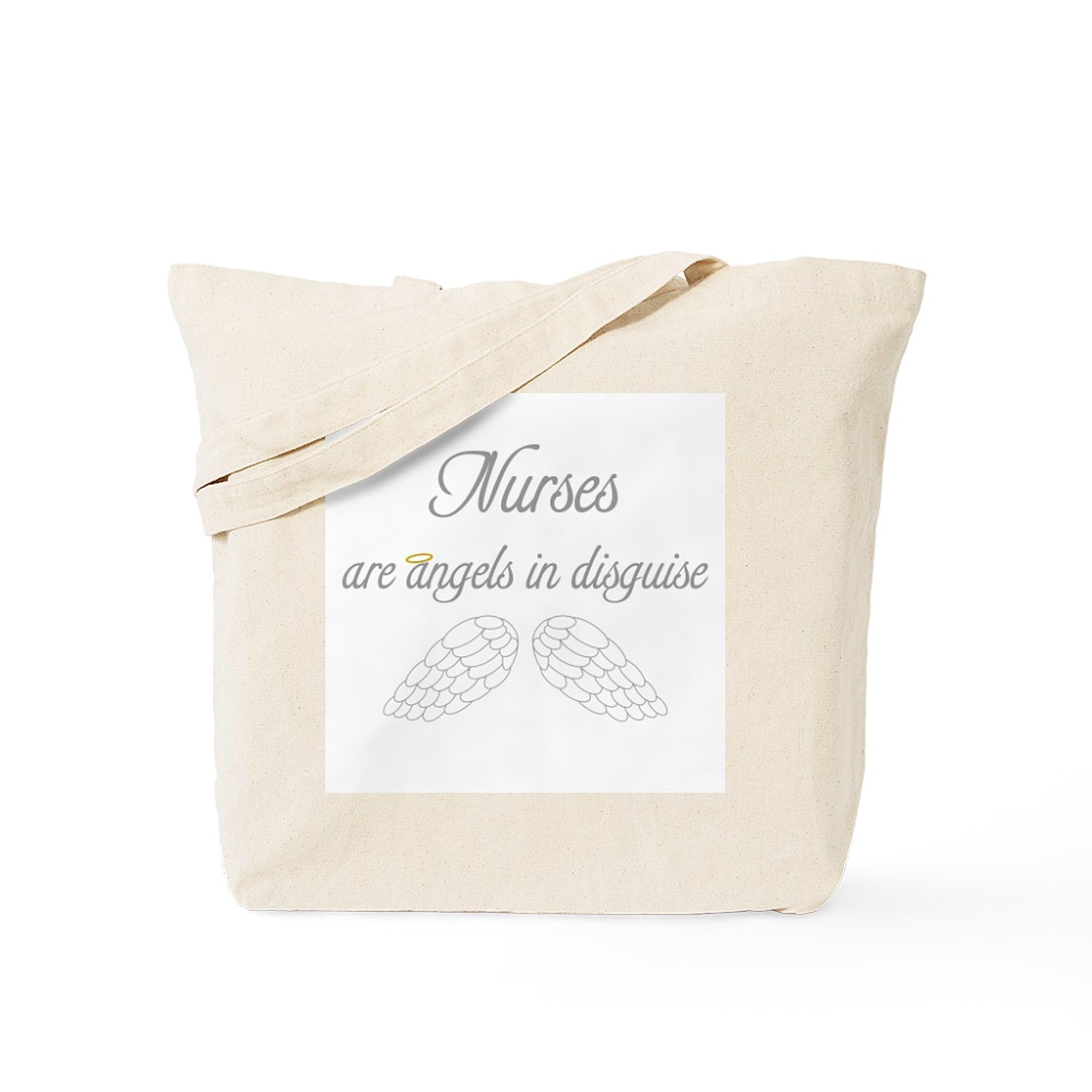 Angels In Disguise Natural Canvas Tote Bag - Reusable Eco-Friendly Shopping Bag for Groceries, Beach, Work & Daily Use