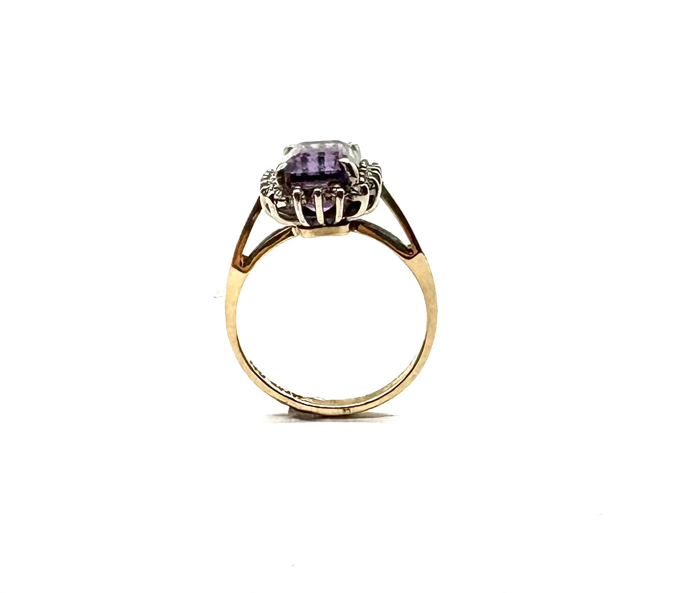 14K Yellow Gold Amethyst Ring for Women - Elegant Purple Gemstone Jewelry Gift for Her - Perfect for Valentine's Day, Anniversary & Special Occasions
