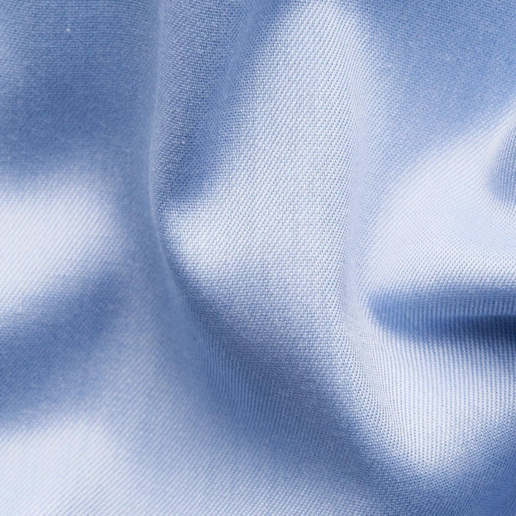 ETON Men's Plain Dress Shirt with Contrast Buttons - Contemporary Slim Fit Light Blue for Business Casual & Office Wear