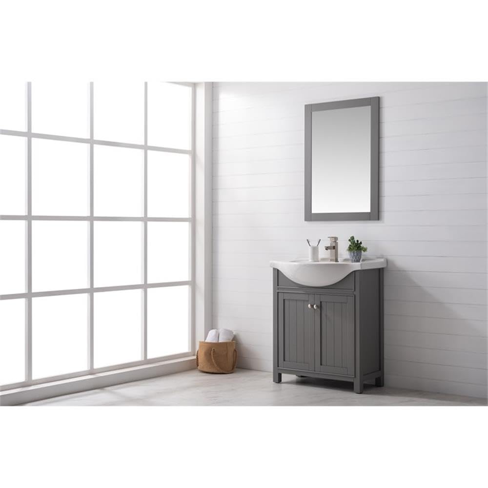 Design Element S05-30-GY 30-Inch Modern Gray Bathroom Vanity with Soft-Close Doors - Perfect for Small Bathrooms, Powder Rooms & Master Bath Renovations