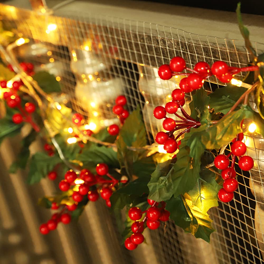 30 Artificial Red Berry Stems - 7.9 Inch Christmas Holly Berry Branches for Holiday Decor, DIY Crafts, Wreaths & Centerpieces | Perfect for Christmas Tree Decorations, Table Arrangements & Seasonal Home Decor