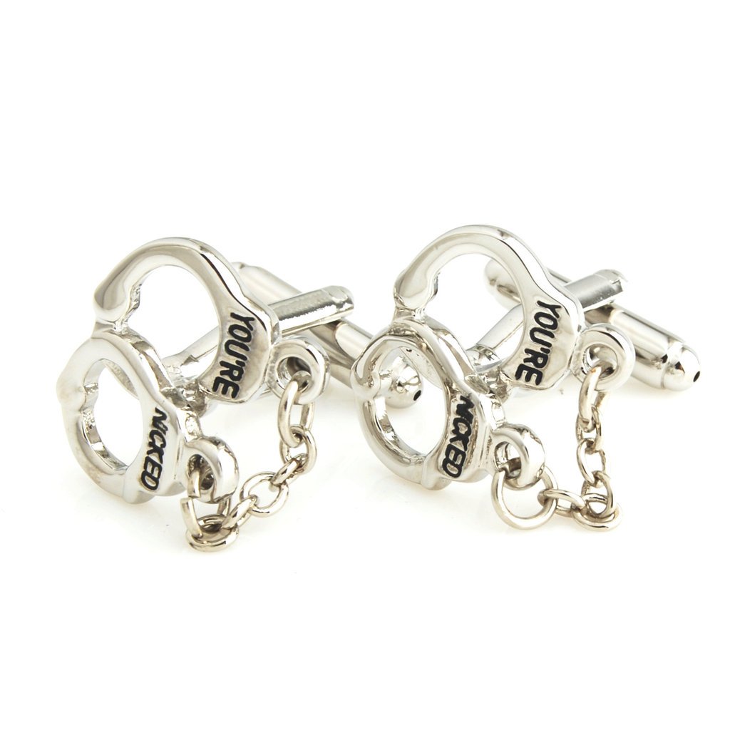 Smart Novelty Mini Handcuff Cufflinks for Men - Unique Gift for Weddings, Parties & Formal Events - Stainless Steel Dress Accessories for Tuxedo & Suit