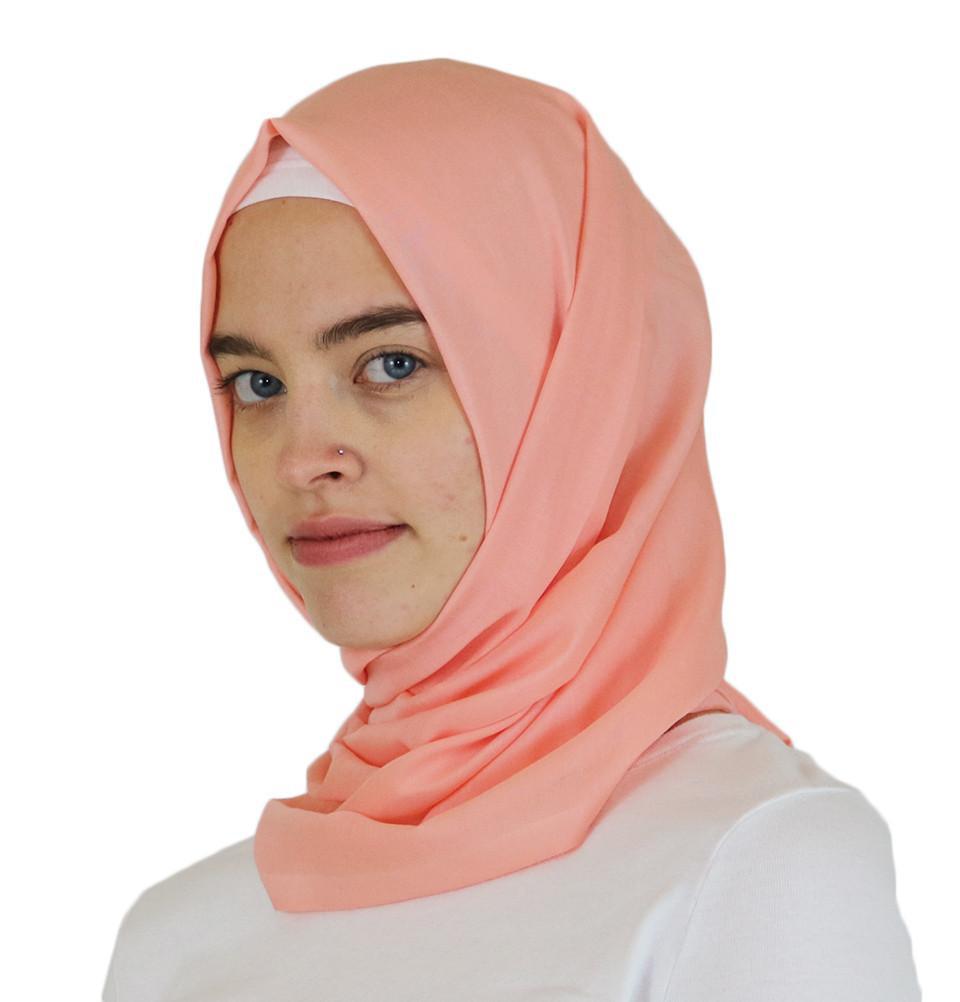 Aker Ince Muslim Hijab Shawl Scarf - Salmon Pink #362 - Perfect for Prayer, Modest Fashion & Everyday Wear