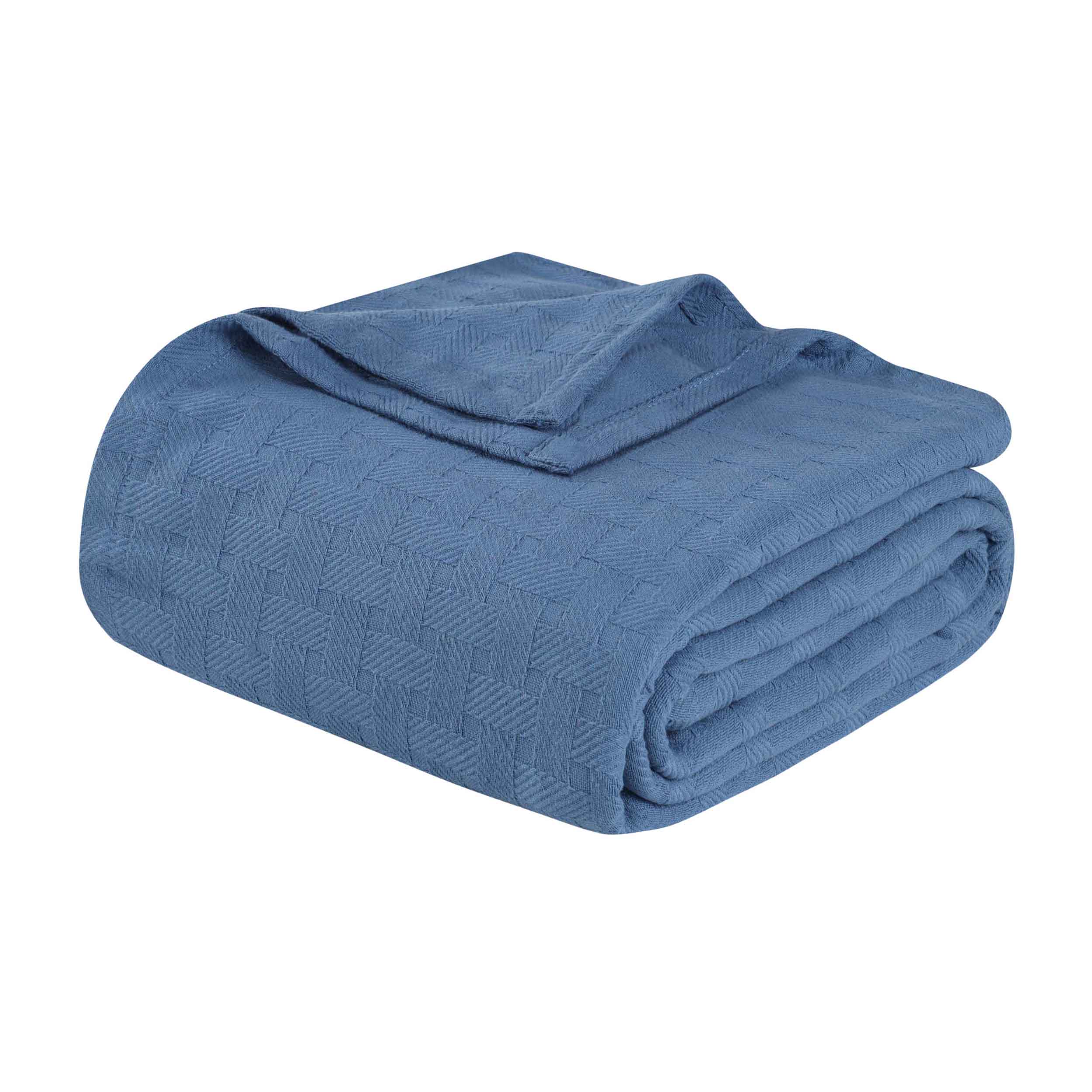 Soft Basketweave All-Season Cotton Bed Blanket & Sofa Throw - Lightweight Breathable Blanket for Bedroom, Living Room, Travel and Outdoor Use