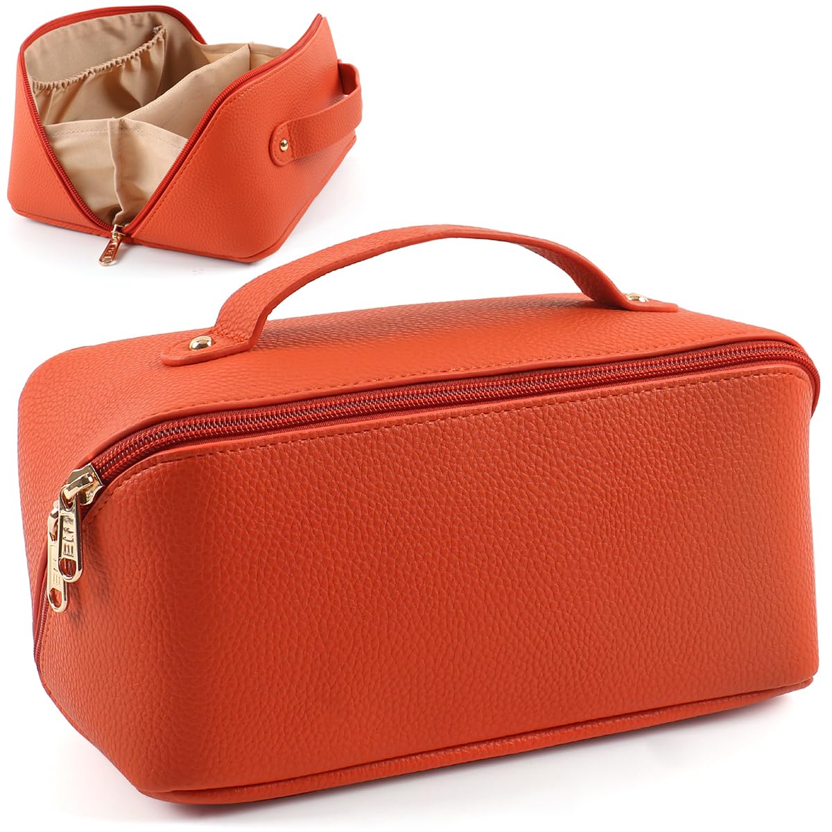 Large Cosmetic Bag with Handle & Zipper - Travel Toiletry Organizer for Women | Perfect for Makeup Storage & Trips