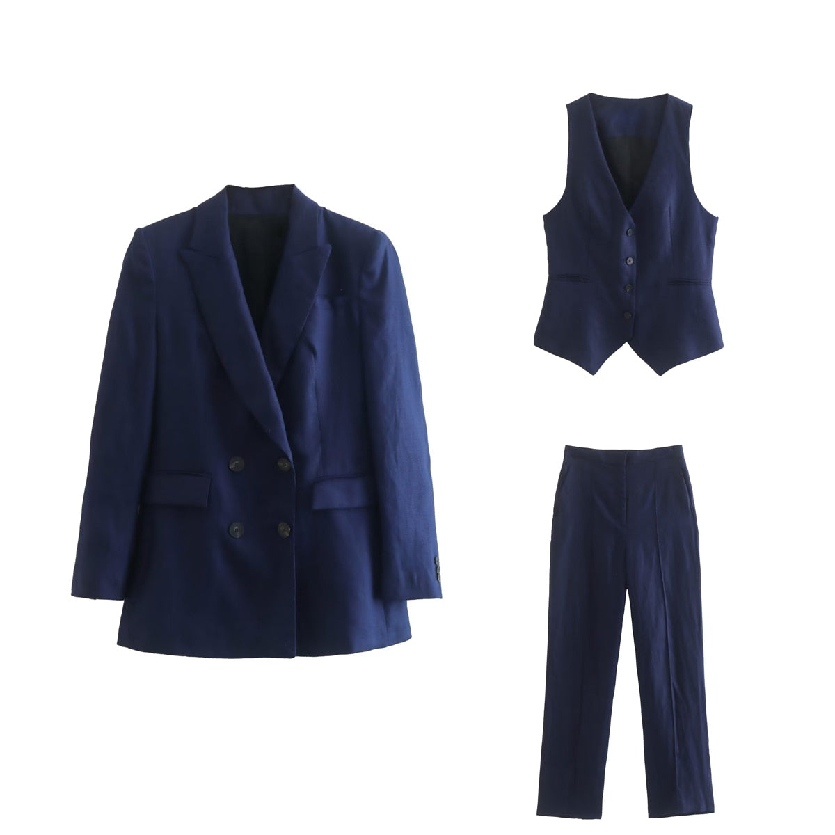 Elegant Women's Suit Set - 2 Piece Autumn Blazer & Trousers Outfit for Office, Business & Formal Occasions | Chic Professional Women's Clothing