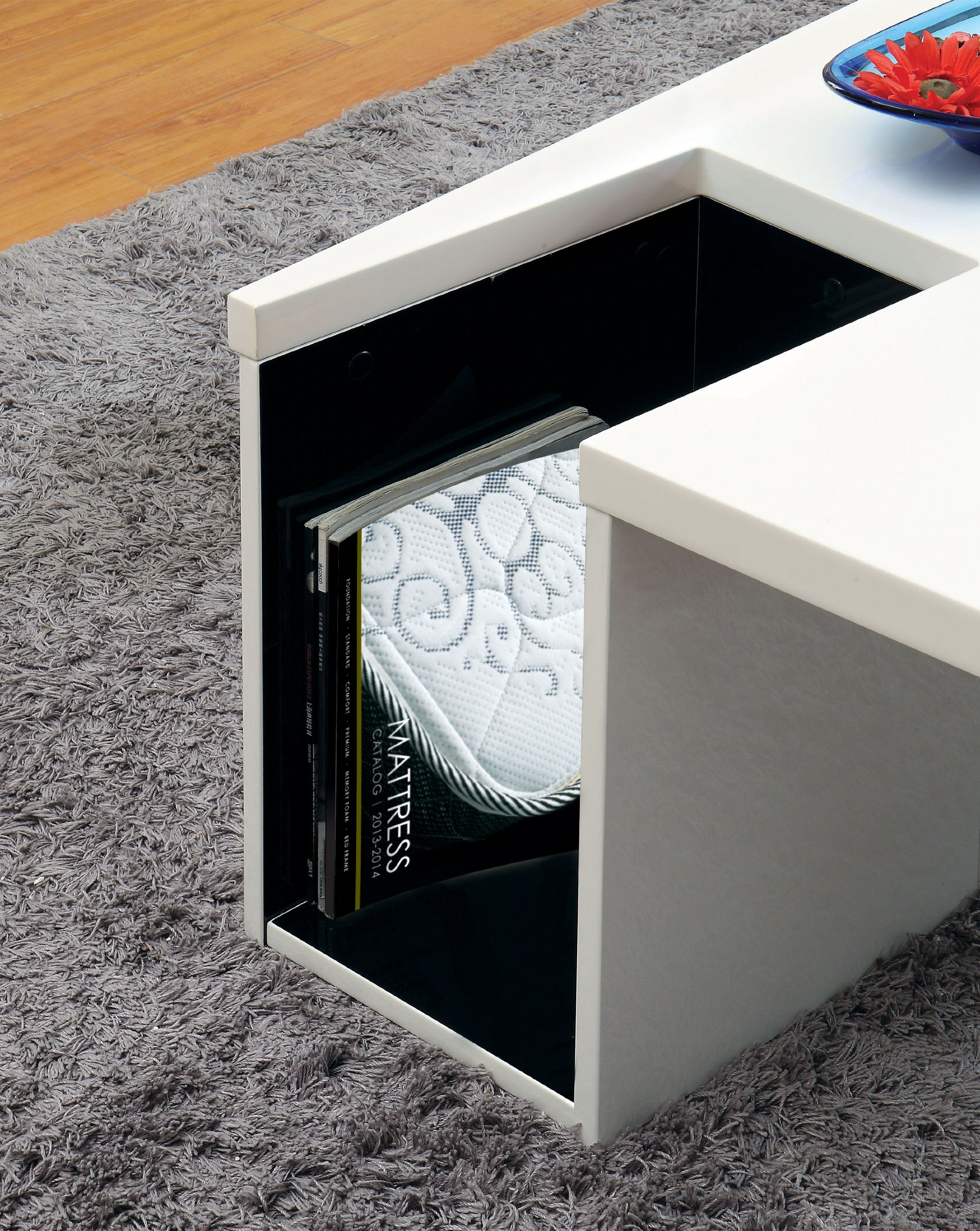 Furniture of America Leblanc White Coffee Table - Modern Living Room Centerpiece for Home Decor & Entertaining