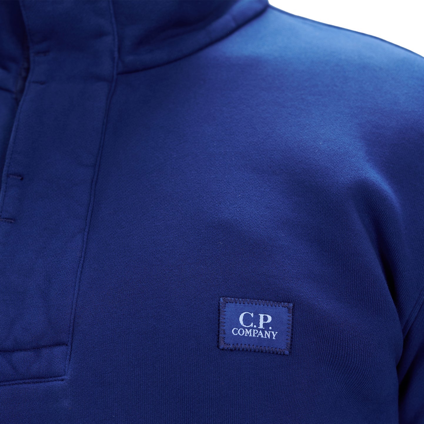 CP Company Blue Stand Collar Sweatshirt for Men - Premium Cotton Pullover with Unique Collar Design - Perfect for Casual Wear, Street Style & Everyday Comfort