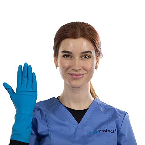 GripProtect 14 Mil Latex Exam Gloves - Powder-Free Disposable Gloves for Medical, Law Enforcement & First Responders | X-Large (500 Count) | Ideal for Healthcare, Tattoo Artists & Food Handling