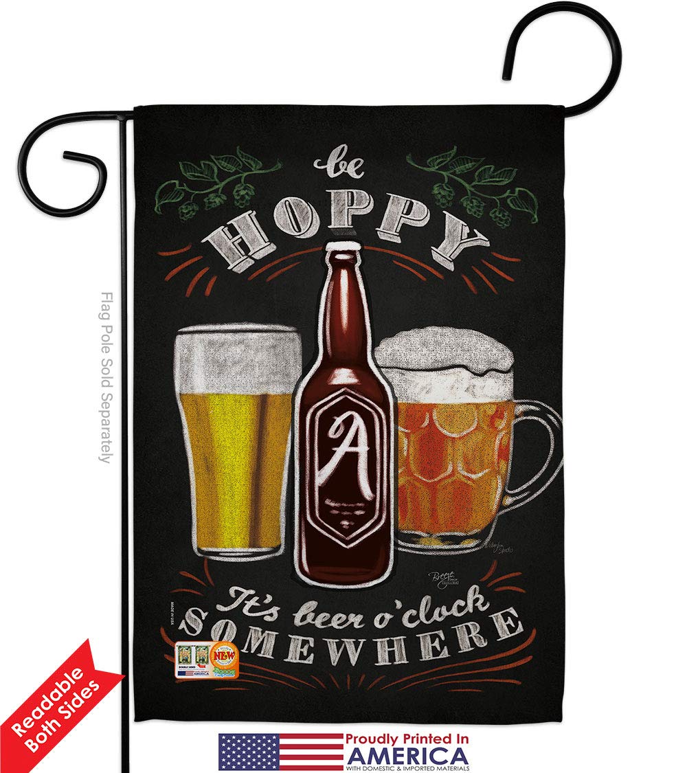 Double-Sided Beer Garden House Flags Set - 28x40 Inch Happy Hour Party Decor for Yard, Pong Games & Craft Beer Lovers | Made in USA | Perfect for Backyard BBQs, Tailgating & Pub-Themed Events
