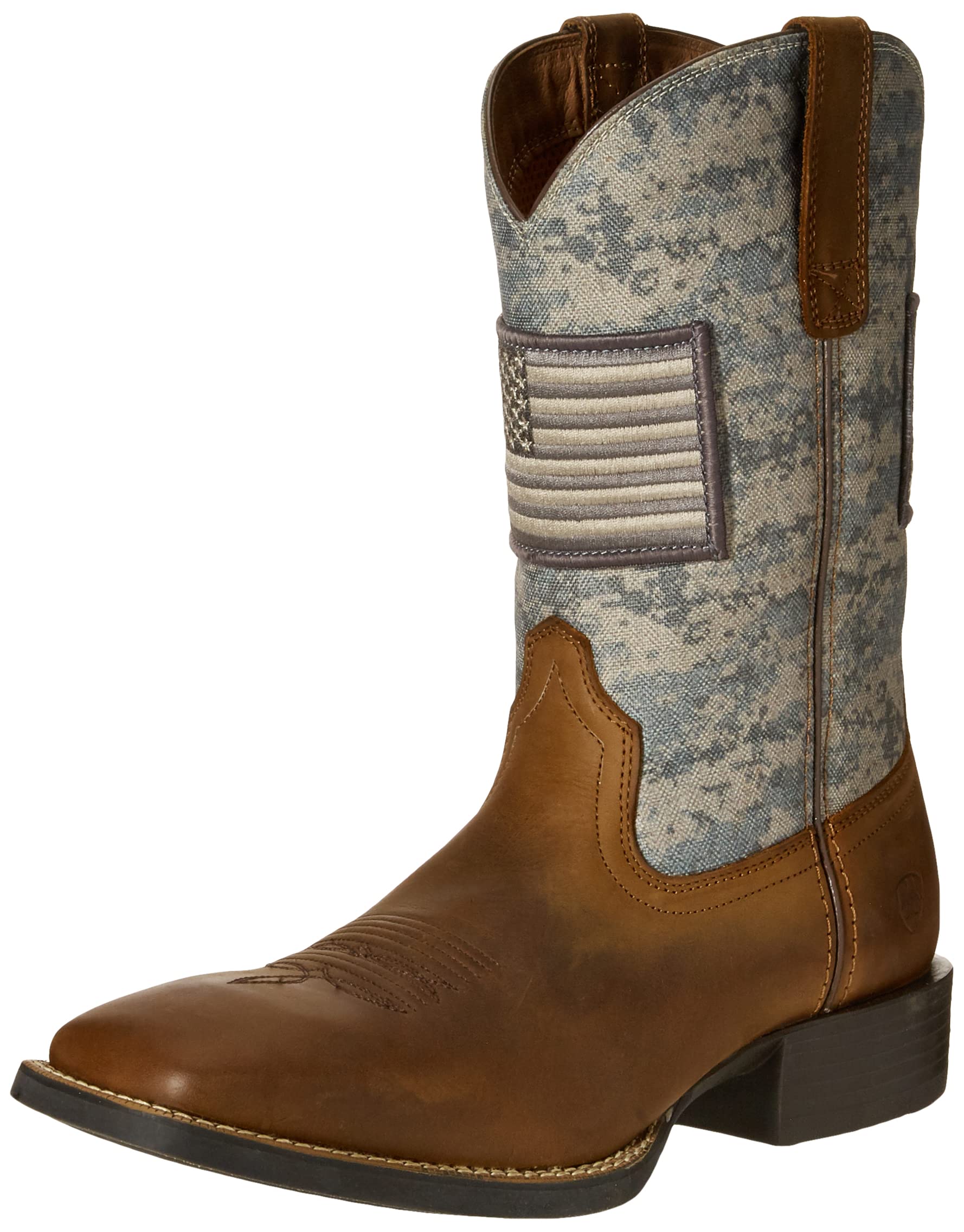Ariat Men's Sport Patriot Western Boots - Genuine Leather Square Toe Cowboy Boots for Riding, Work & Casual Wear