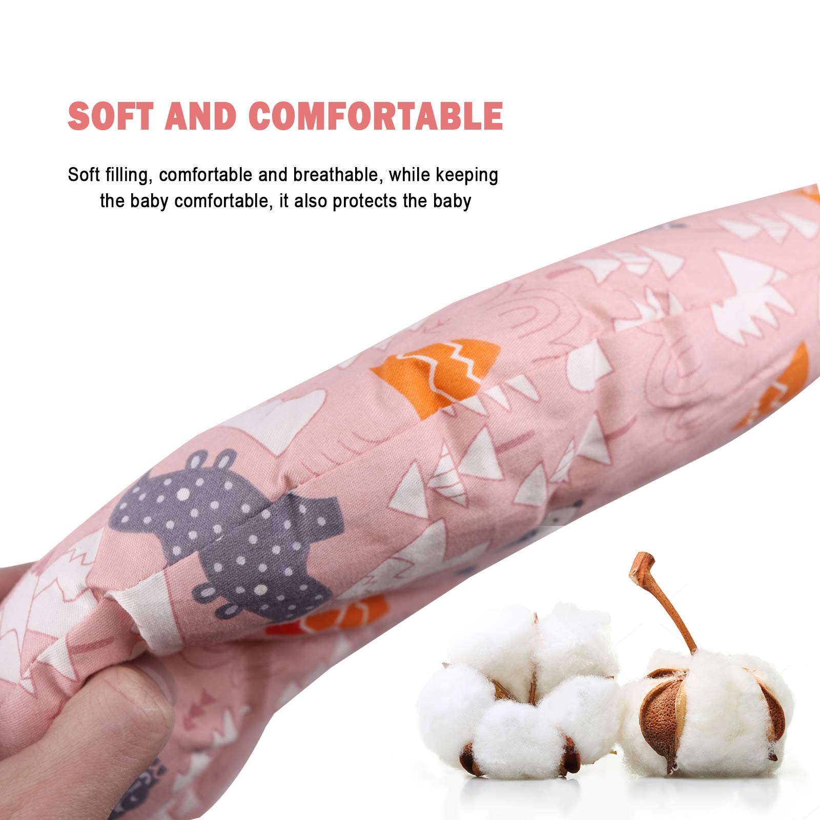Longwuny High Chair Cushion Cover - Soft, Comfortable & Breathable Baby High Chair Pad - Pink Forest Animal Pattern for Safe & Cozy Feeding Time