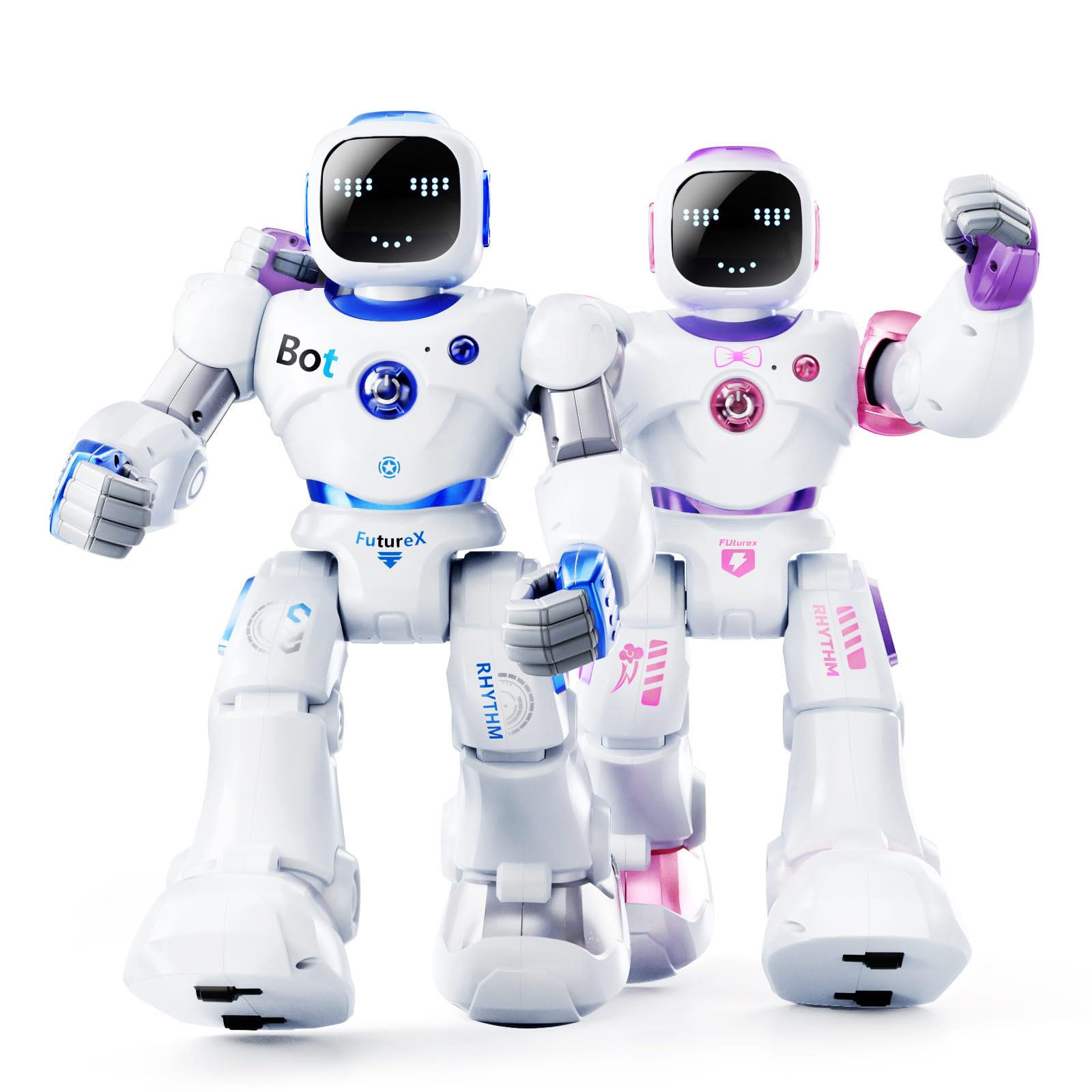 Ruko 1088 Smart Robot Toy for Kids - Interactive Programmable Dancing Robot with LED Lights, STEM Learning Gift for Boys & Girls Ages 4-9 (Blue & Pink) | Perfect for Birthday, Christmas & Educational Playtime