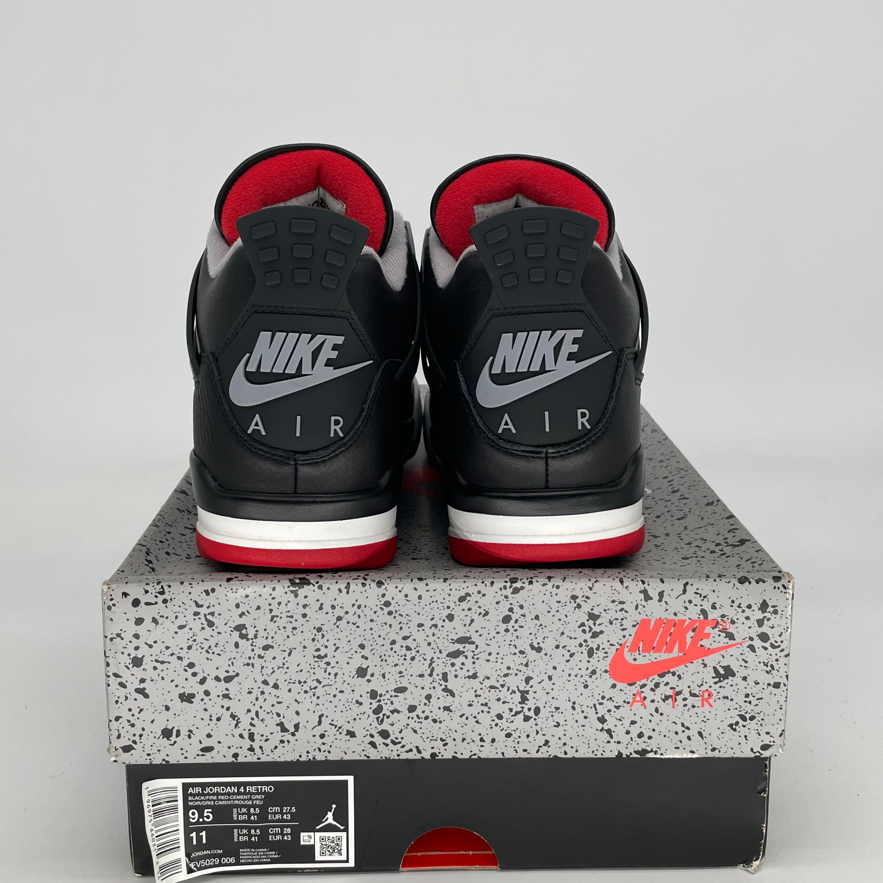 AIR JORDAN 4 BRED REIMAGINED Basketball Shoes - Men's Size 9.5/Women's Size 11 - Style FV5029-006 - Perfect for Streetwear & Sneaker Collectors