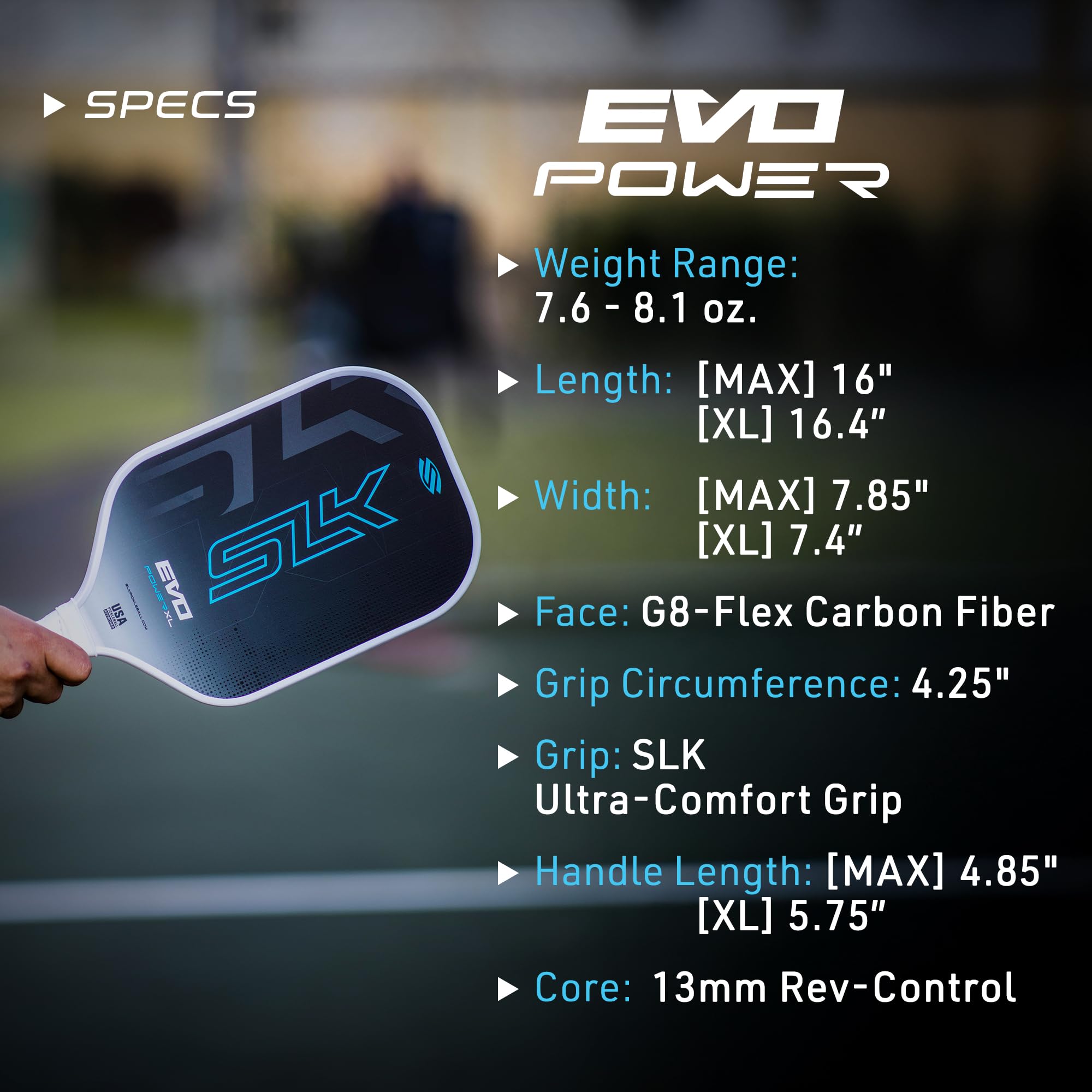 SLK by Selkirk 2024 Pickleball Paddles - Evo Power, Hybrid & Control Models | Premium Fiberglass & Carbon Fiber Paddles with SpinFlex Surface Technology | Perfect for Tournament Play & Recreational Pickleball