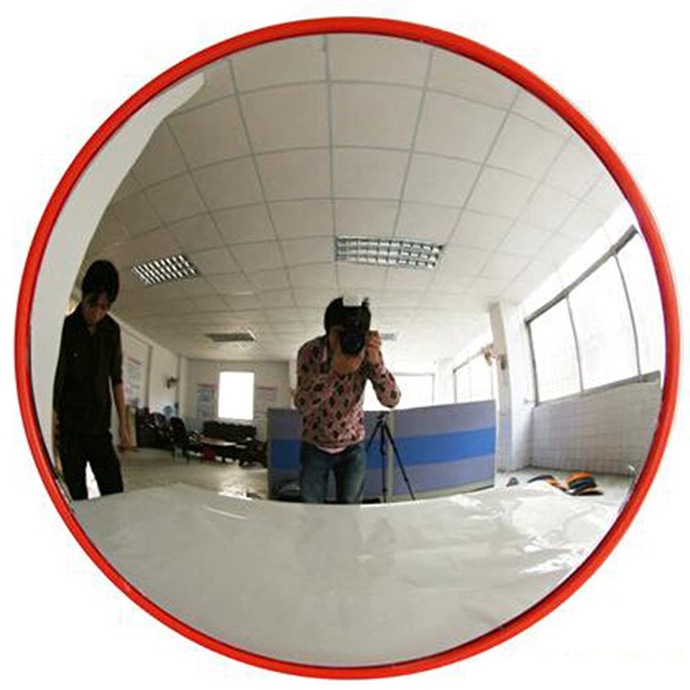 60cm Round Convex Safety Mirror - Indoor & Outdoor Use for Driveway, Garage, Warehouse, Office Security - Wall Mounted Side View Mirror for Blind Spot Detection & Traffic Safety