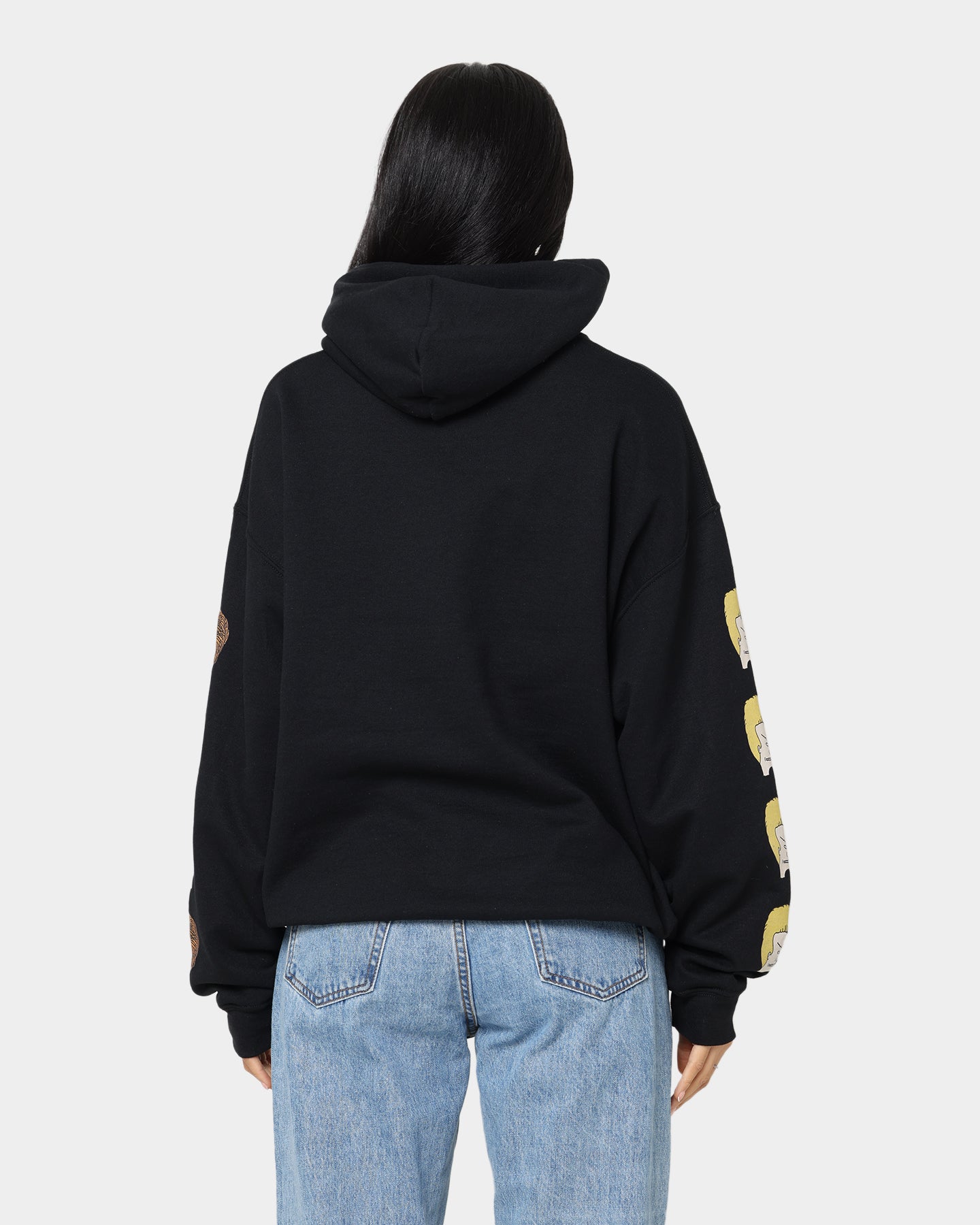 American Thrift X Beavis & Butthead Couch Hoodie - Black Pullover Sweatshirt for Casual Wear & Street Style