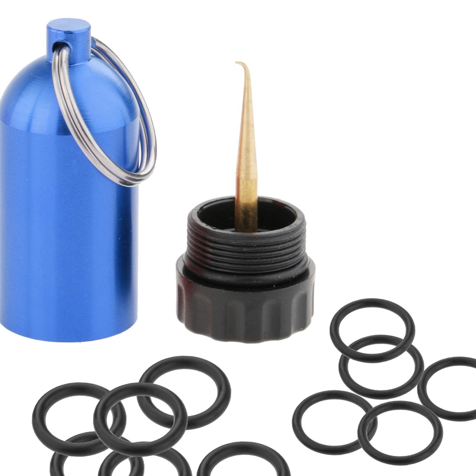Scuba Diving Cylinder Bottle Dive Keychain Repair Kit with 12 O-Rings - Essential Gear for Underwater Equipment Maintenance & Emergency Repairs