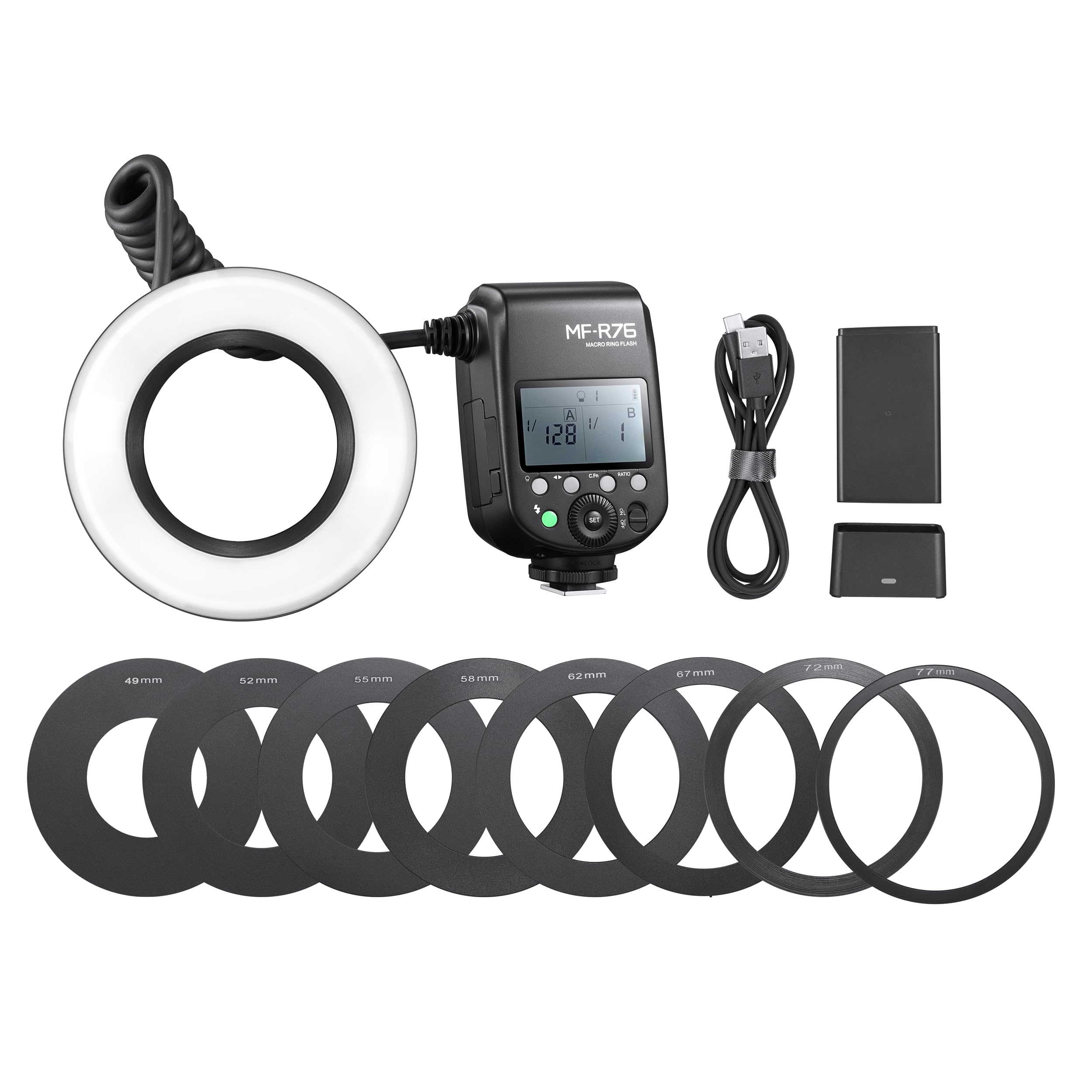 MF-R76 C/N/S On-Camera TTL Macro Ring Flash for Sony DSLR Cameras - Perfect for Jewelry, Product & Close-Up Photography