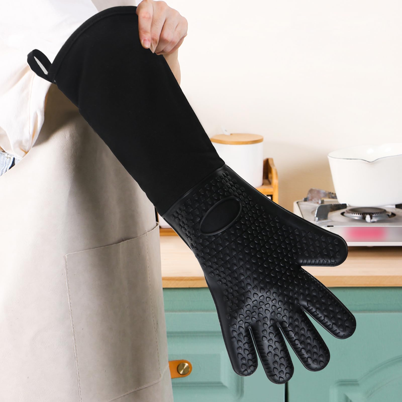 Extra Long Professional Oven Mitts - 19.7