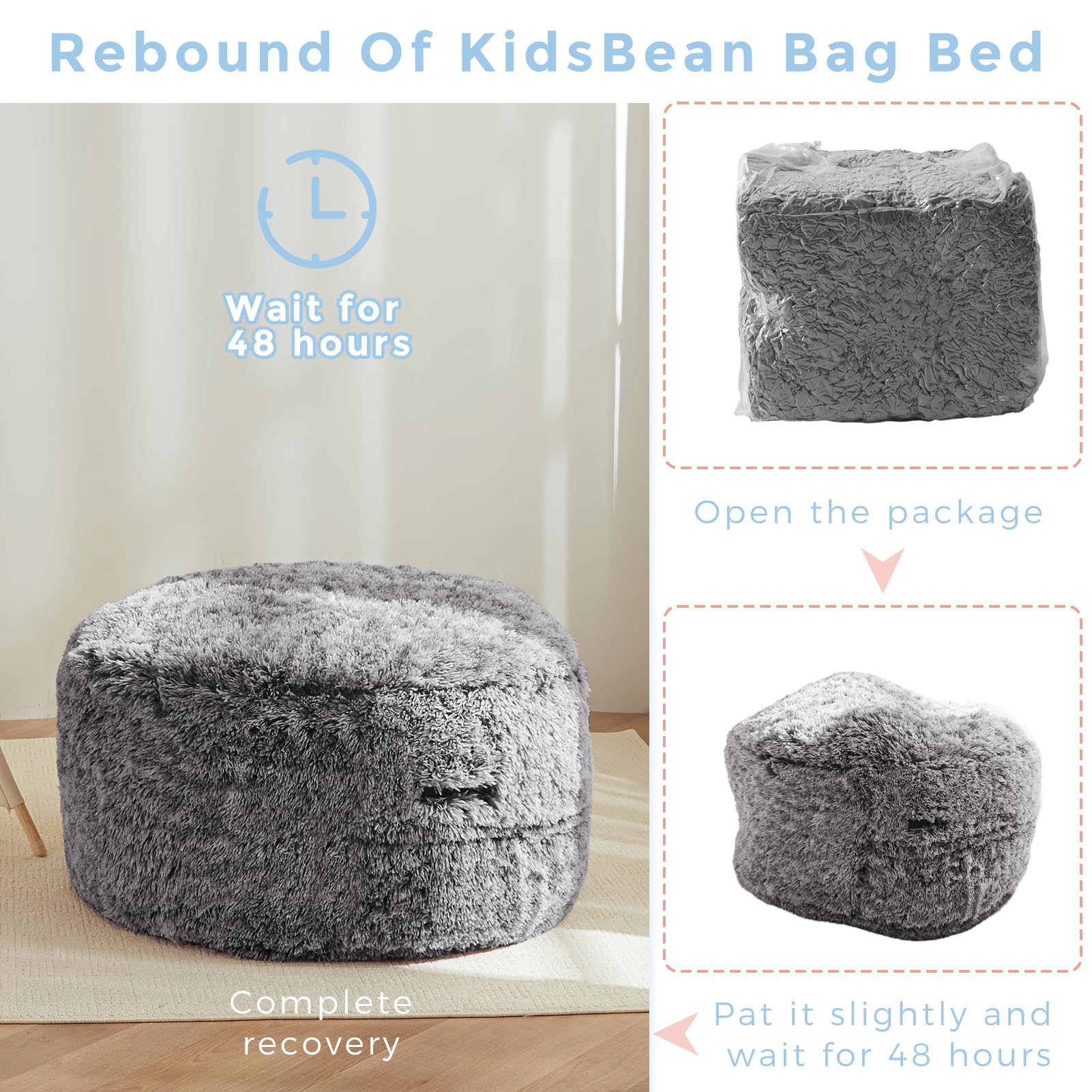 MAXYOYO Kids Bean Bag Chair Bed - Convertible Plush Floor Mattress & Lounge Chair for Boys & Girls | Perfect for Playroom, Bedroom & Dorm Room