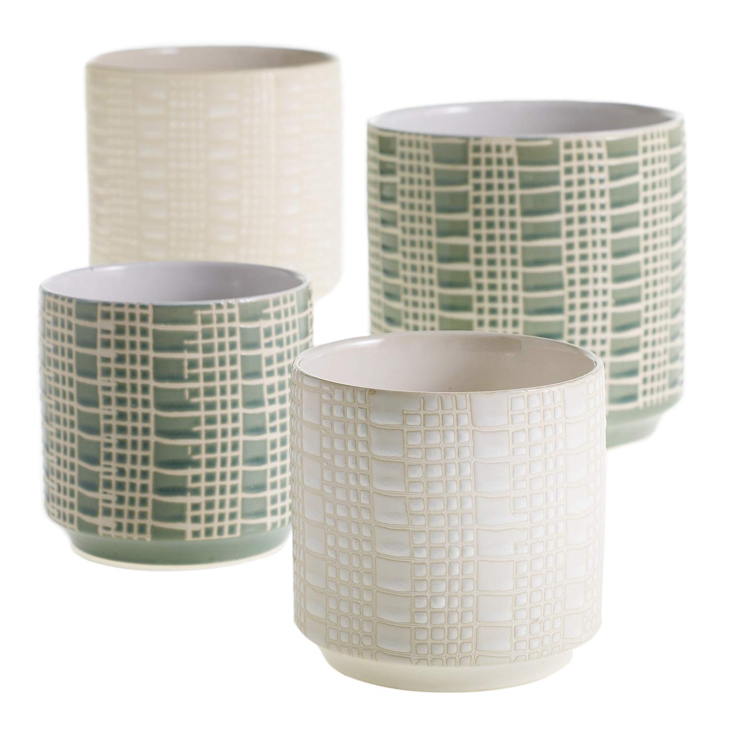 Zati White Ceramic Plant Pot - 4.75 Inch Modern Flower Vase for Indoor Plants, Home & Office Decor - Perfect for Succulents, Small Flowers & Desk Decorations