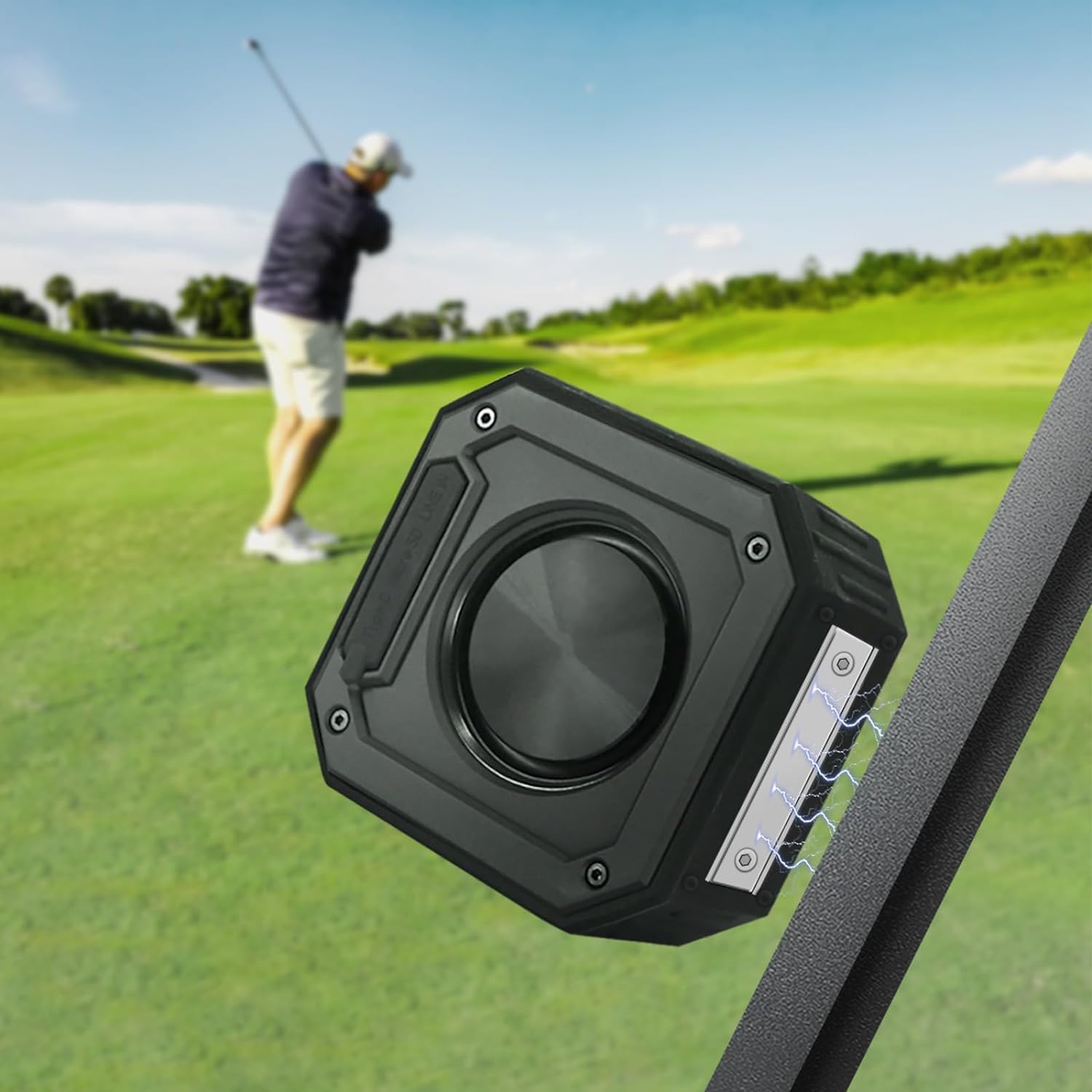 Bamberg 15W Golf Speaker - IPX7 Waterproof Bluetooth Speaker for Golf Carts, Outdoor Sports & Travel | Portable Wireless Speaker for Golfing, Beach, Pool Parties & Backyard BBQs