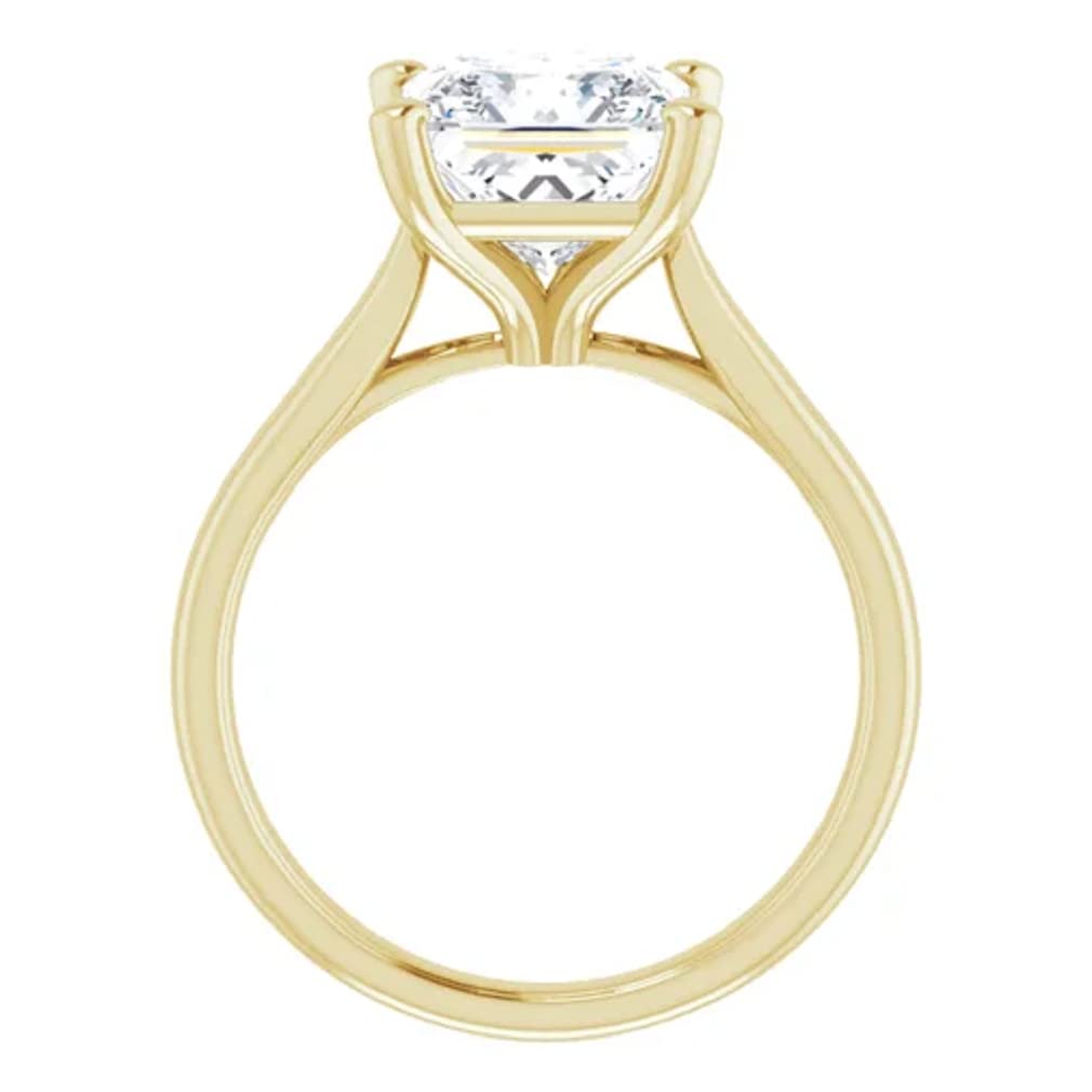 10K Solid Yellow Gold Handmade Engagement Ring - 2.0 CT Princess Cut Moissanite Diamond Solitaire Wedding Band for Women - Perfect for Proposals, Anniversaries & Bridal Jewelry Gifts