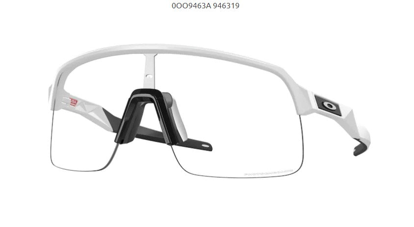 Oakley Sutro Lite Sunglasses Matte White with Clear Photochromic Lens - UV Protection for Running, Cycling & Outdoor Sports