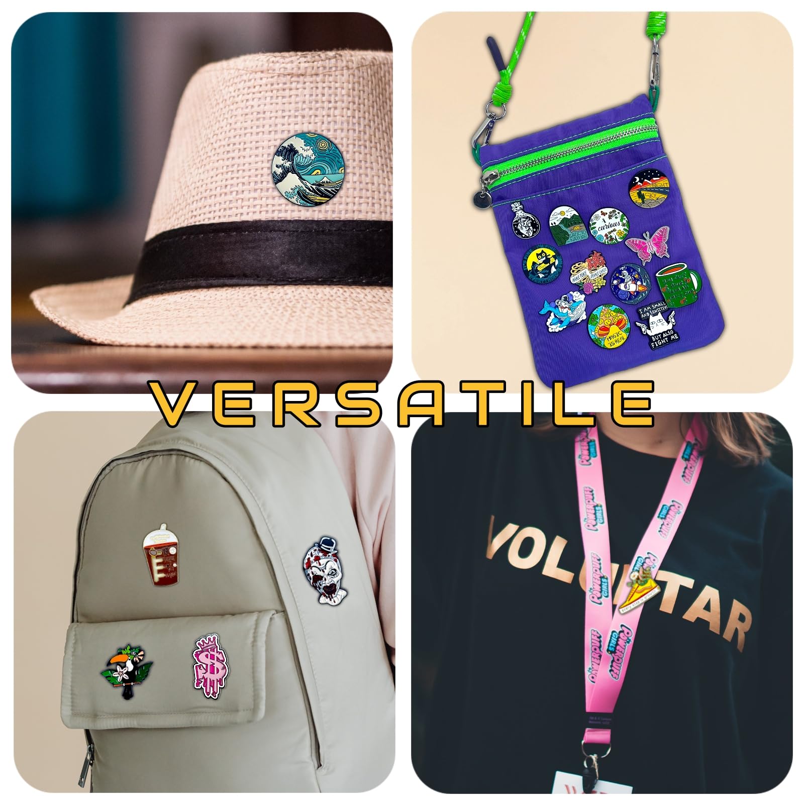 AAVEDGE Enamel Pins for Backpacks & Hats - Stylish Lapel Pins for Fashion Accessories