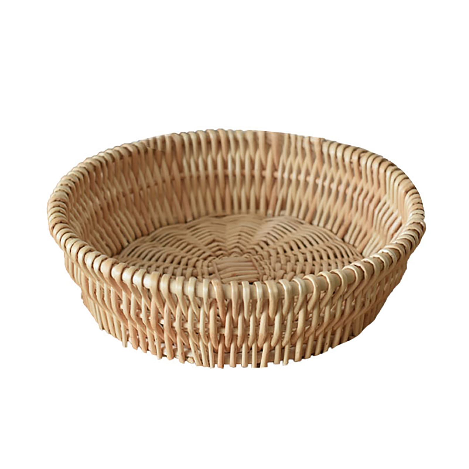 Handmade Round Wicker Bread Basket - Small Woven Rattan Serving Tray for Fruits, Vegetables & Home Storage | Perfect for Kitchen, Dining Table & Picnic Use