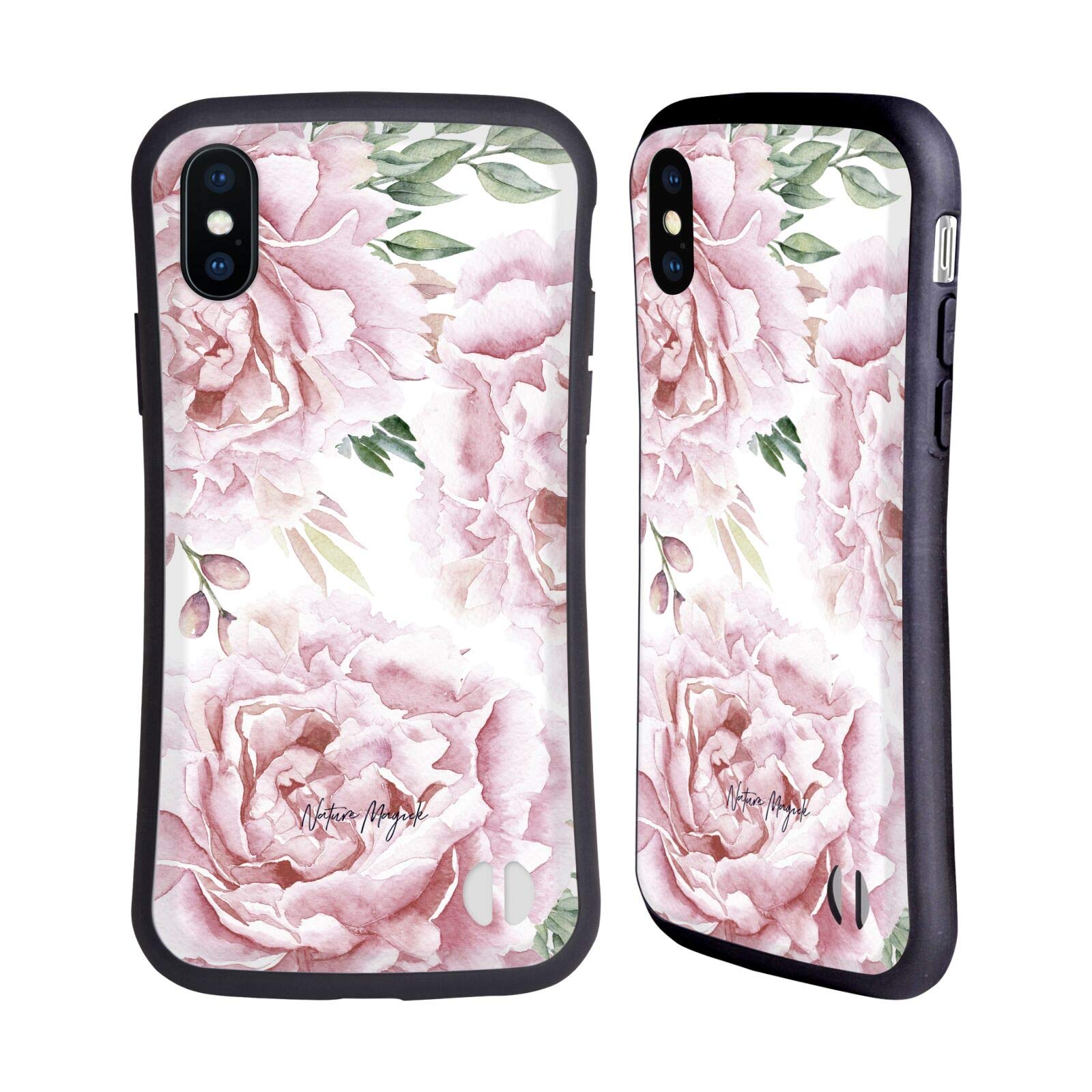 Officially Licensed Nature Magick Pink Pastel Flower Garden Floral Watercolor iPhone Case - Compatible with Apple iPhone X/Xs - Perfect for Nature Lovers & Artistic Style Protection