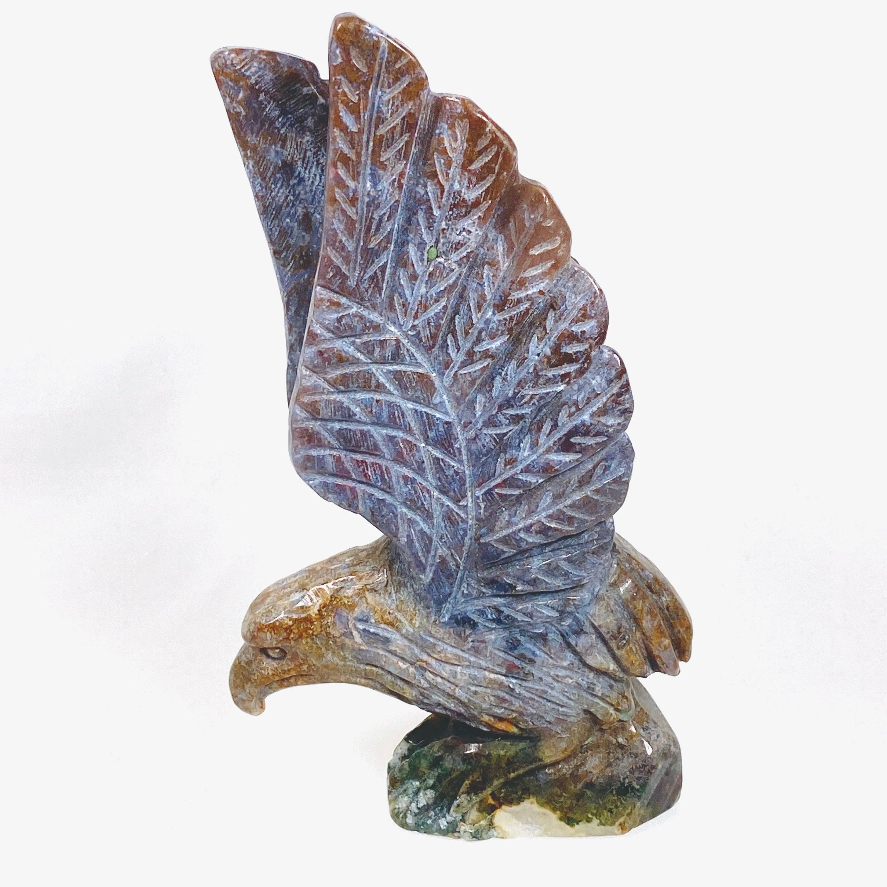 Vibrant Moss Agate Eagle Pendant - Handcrafted Jewelry for Spiritual Protection & Nature Lovers | Perfect for Meditation, Gift Giving & Boho Fashion