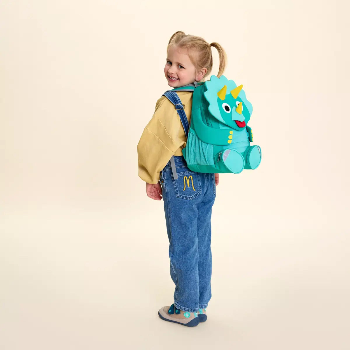 Affenzahn Dinosaur Friend Large Backpack for Kids - Durable School Backpack with Adjustable Straps - Perfect for School, Travel & Outdoor Adventures (Dinosaur Design)